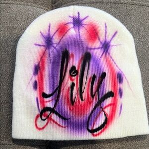 Colorful Kids acrylic personalized Beanie Lily